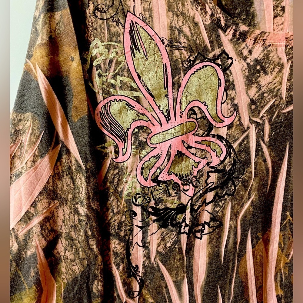Mossy Oak Sublimation Tee, Pink, Camo, Graphic, Hunting, Camping, Sz L - Picture 6 of 10